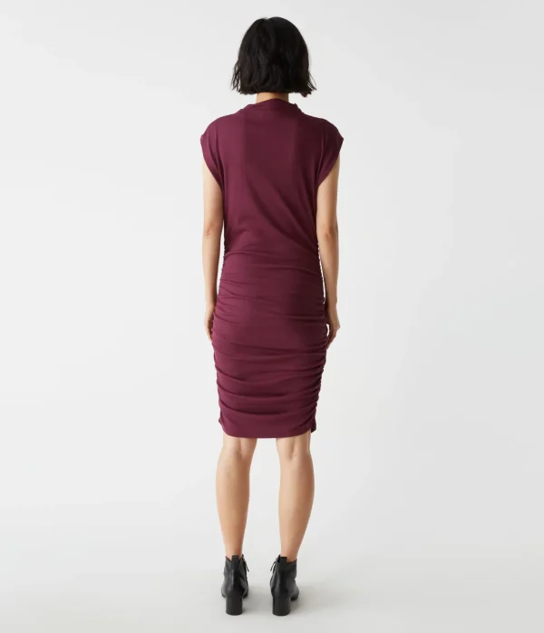Michael Stars Gia Ribbed Power Shoulder Dress- Dresses | Knee Length Dresses