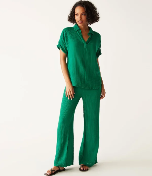 Michael Stars Gigi Gauze Popover Top- Tops, Blouses & Shirts