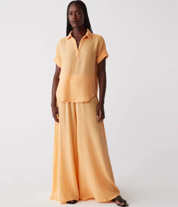 Michael Stars Gigi Gauze Popover Top- Tops, Blouses & Shirts