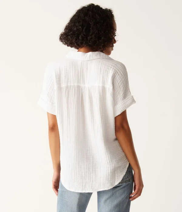 Michael Stars Gigi Gauze Popover Top- Tops, Blouses & Shirts