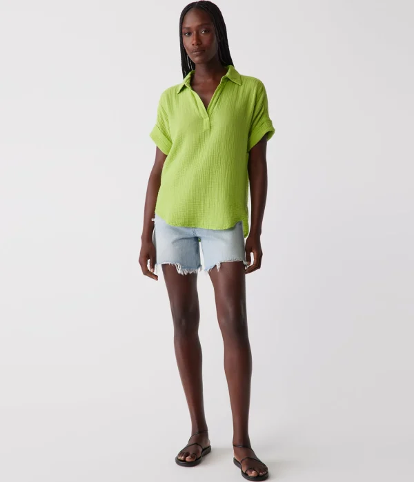 Michael Stars Gigi Gauze Popover Top- Tops, Blouses & Shirts