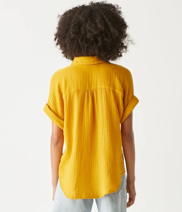 Michael Stars Gigi Gauze Popover Top- Tops, Blouses & Shirts