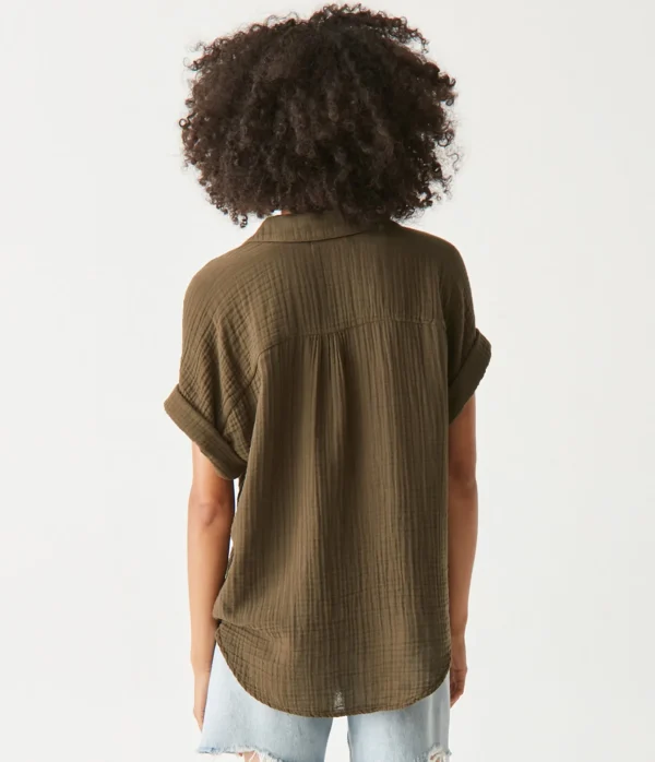 Michael Stars Gigi Gauze Popover Top- Tops, Blouses & Shirts