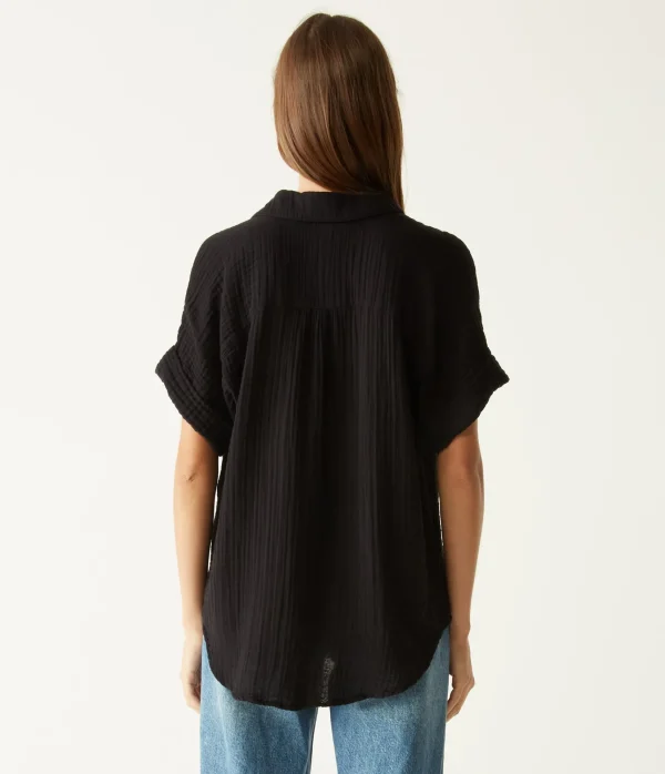 Michael Stars Gigi Gauze Popover Top- Tops, Blouses & Shirts