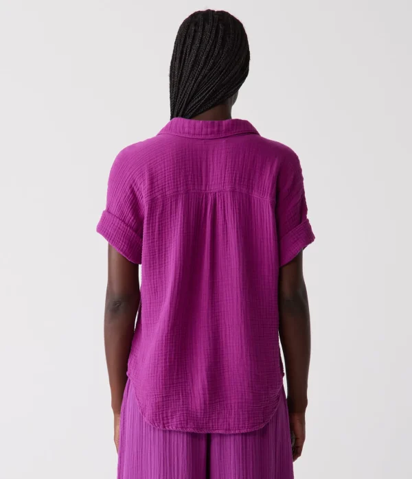 Michael Stars Gigi Gauze Popover Top- Tops, Blouses & Shirts