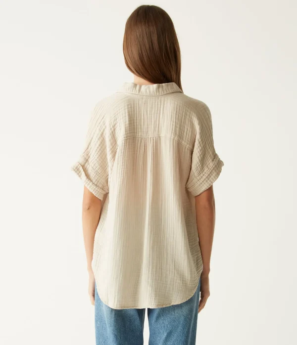 Michael Stars Gigi Gauze Popover Top- Tops, Blouses & Shirts