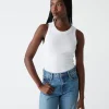 Michael Stars Gina Ribbed Crop Tank- Tank Tops | Ultra Rib T-Shirts