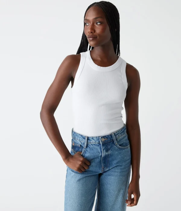 Michael Stars Gina Ribbed Crop Tank- Tank Tops | Ultra Rib T-Shirts