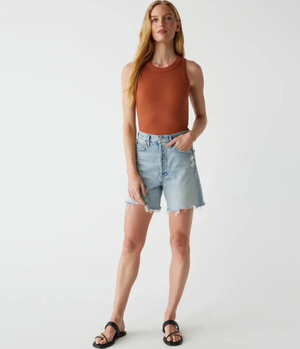 Michael Stars Gina Ribbed Crop Tank- Tank Tops | Ultra Rib T-Shirts