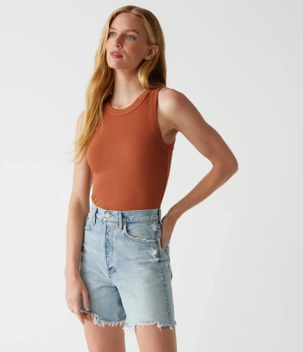 Michael Stars Gina Ribbed Crop Tank- Tank Tops | Ultra Rib T-Shirts