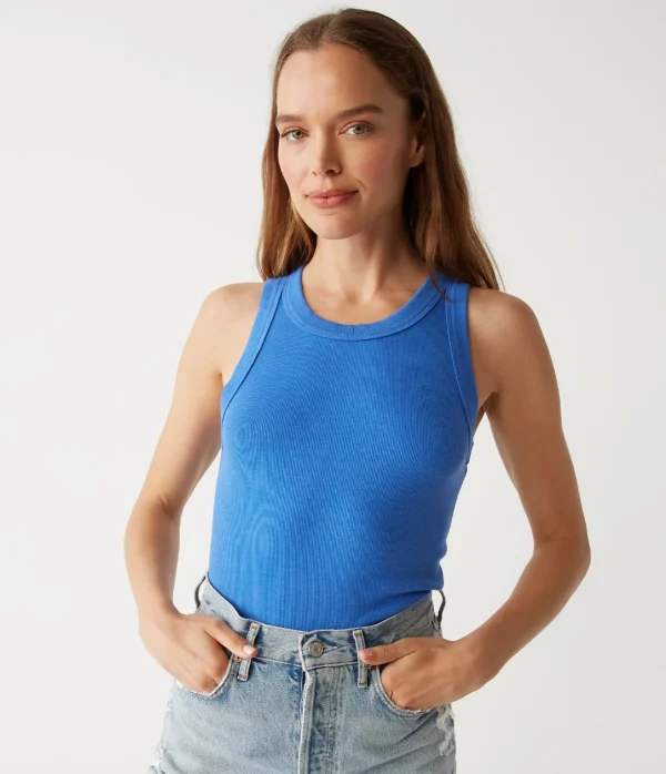 Michael Stars Gina Ribbed Crop Tank- Tank Tops | Ultra Rib T-Shirts