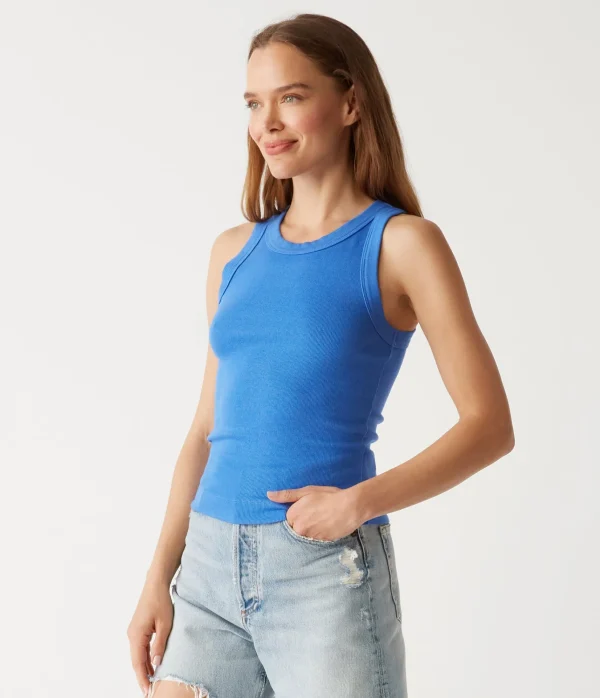 Michael Stars Gina Ribbed Crop Tank- Tank Tops | Ultra Rib T-Shirts