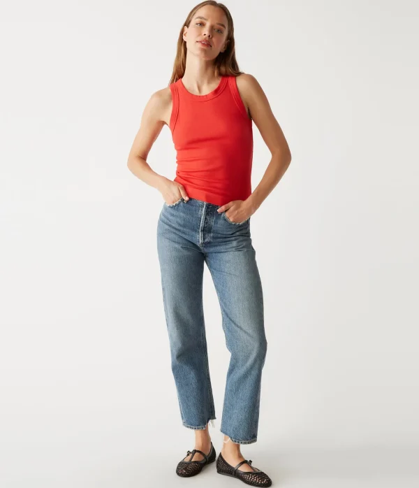 Michael Stars Gina Ribbed Crop Tank- Tank Tops | Ultra Rib T-Shirts