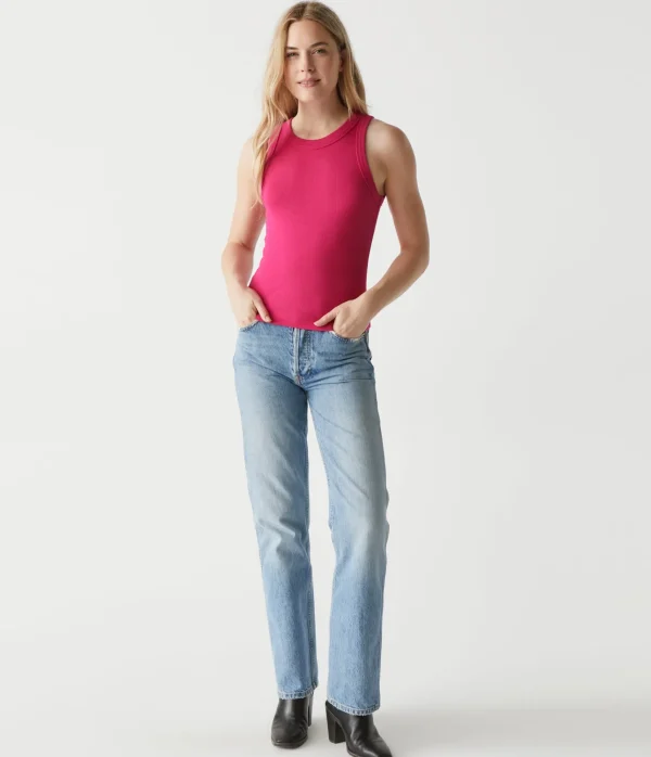 Michael Stars Gina Ribbed Crop Tank- Tank Tops | Ultra Rib T-Shirts