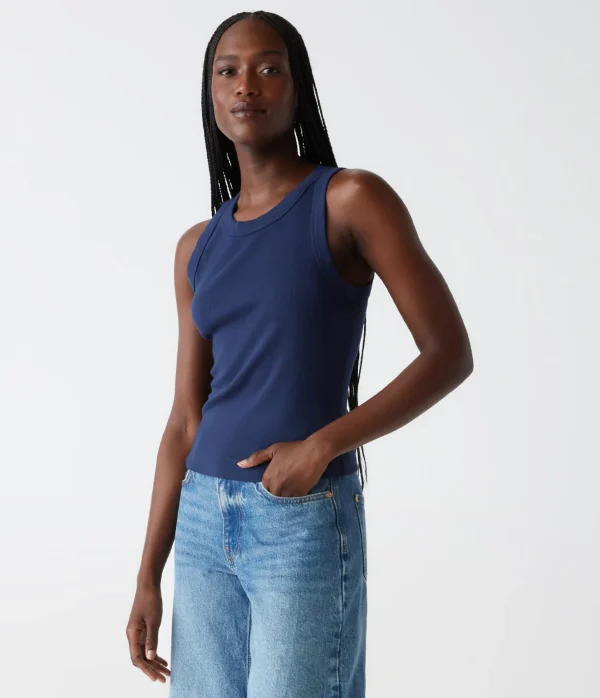 Michael Stars Gina Ribbed Crop Tank- Tank Tops | Ultra Rib T-Shirts