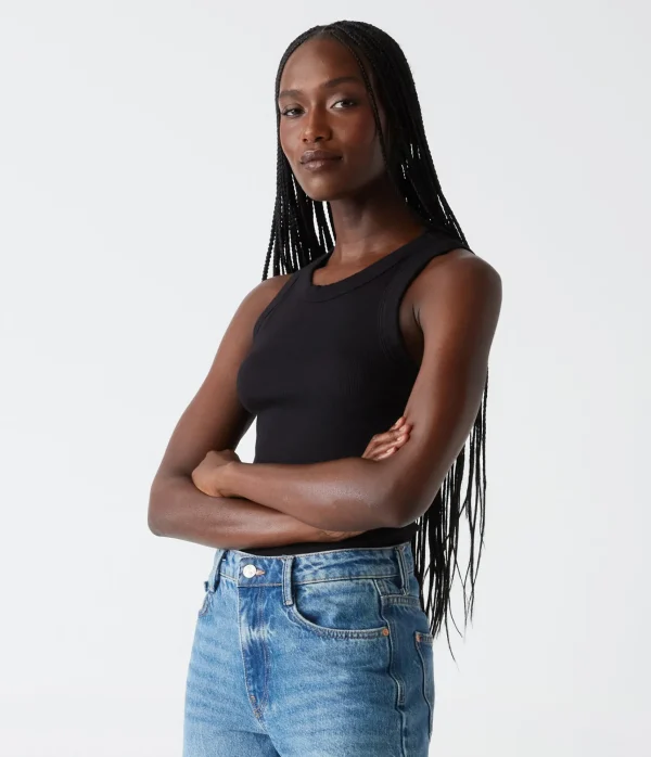 Michael Stars Gina Ribbed Crop Tank- Tank Tops | Ultra Rib T-Shirts
