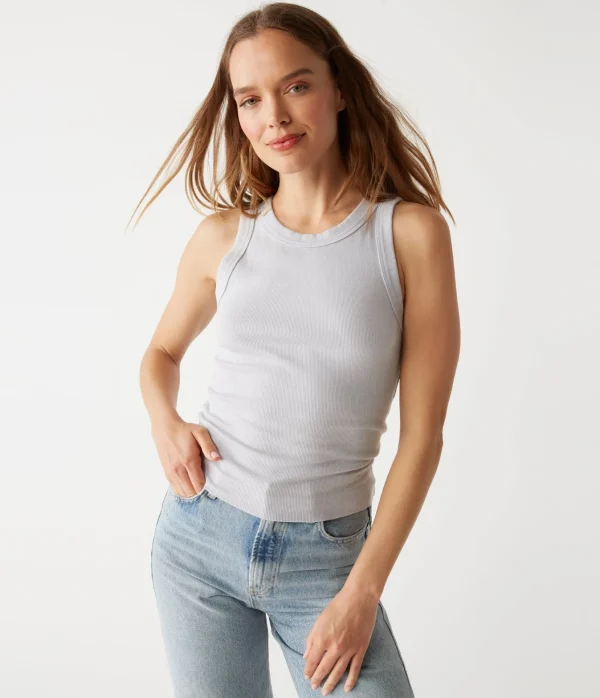 Michael Stars Gina Ribbed Crop Tank- Tank Tops | Ultra Rib T-Shirts