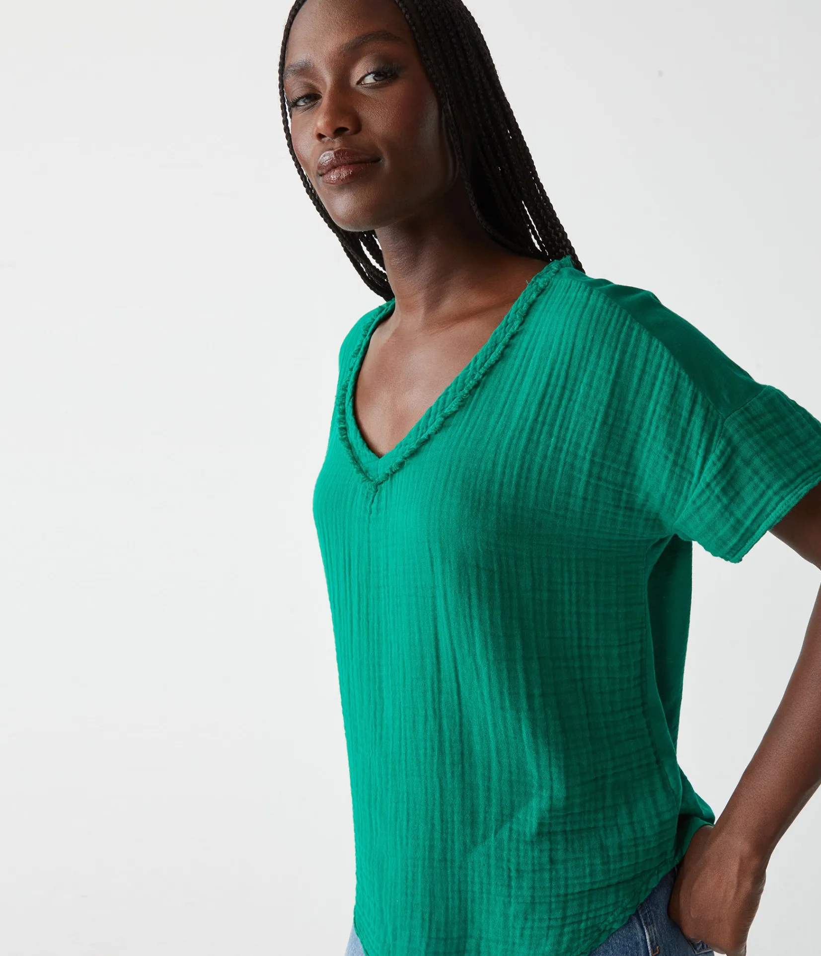 gretna_fabric_mixed_tee_12.webp Michael Stars Gretna Fabric Mixed Tee- T-Shirts | Supima Cotton T-Shirts