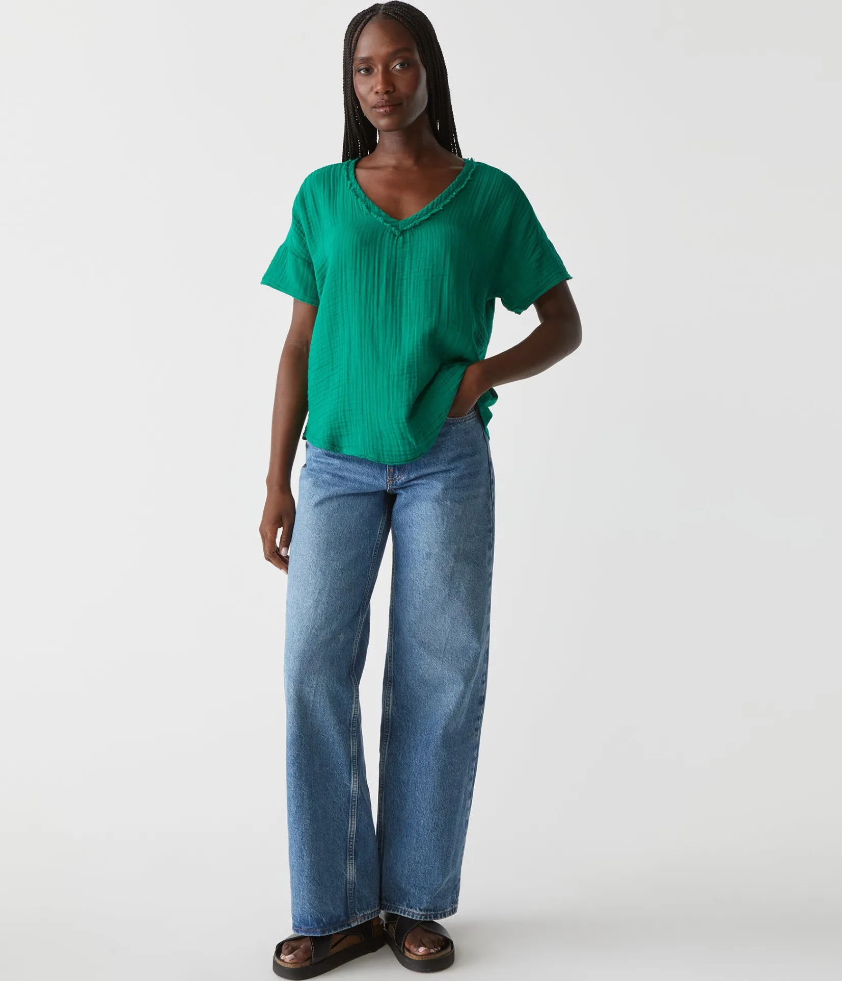gretna_fabric_mixed_tee_13.webp Michael Stars Gretna Fabric Mixed Tee- T-Shirts | Supima Cotton T-Shirts