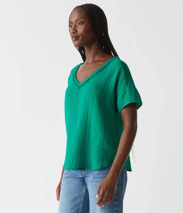 Michael Stars Gretna Fabric Mixed Tee- T-Shirts | Supima Cotton T-Shirts