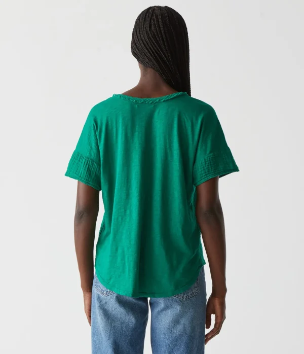 Michael Stars Gretna Fabric Mixed Tee- T-Shirts | Supima Cotton T-Shirts