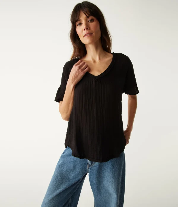 Michael Stars Gretna Fabric Mixed Tee- T-Shirts | Supima Cotton T-Shirts