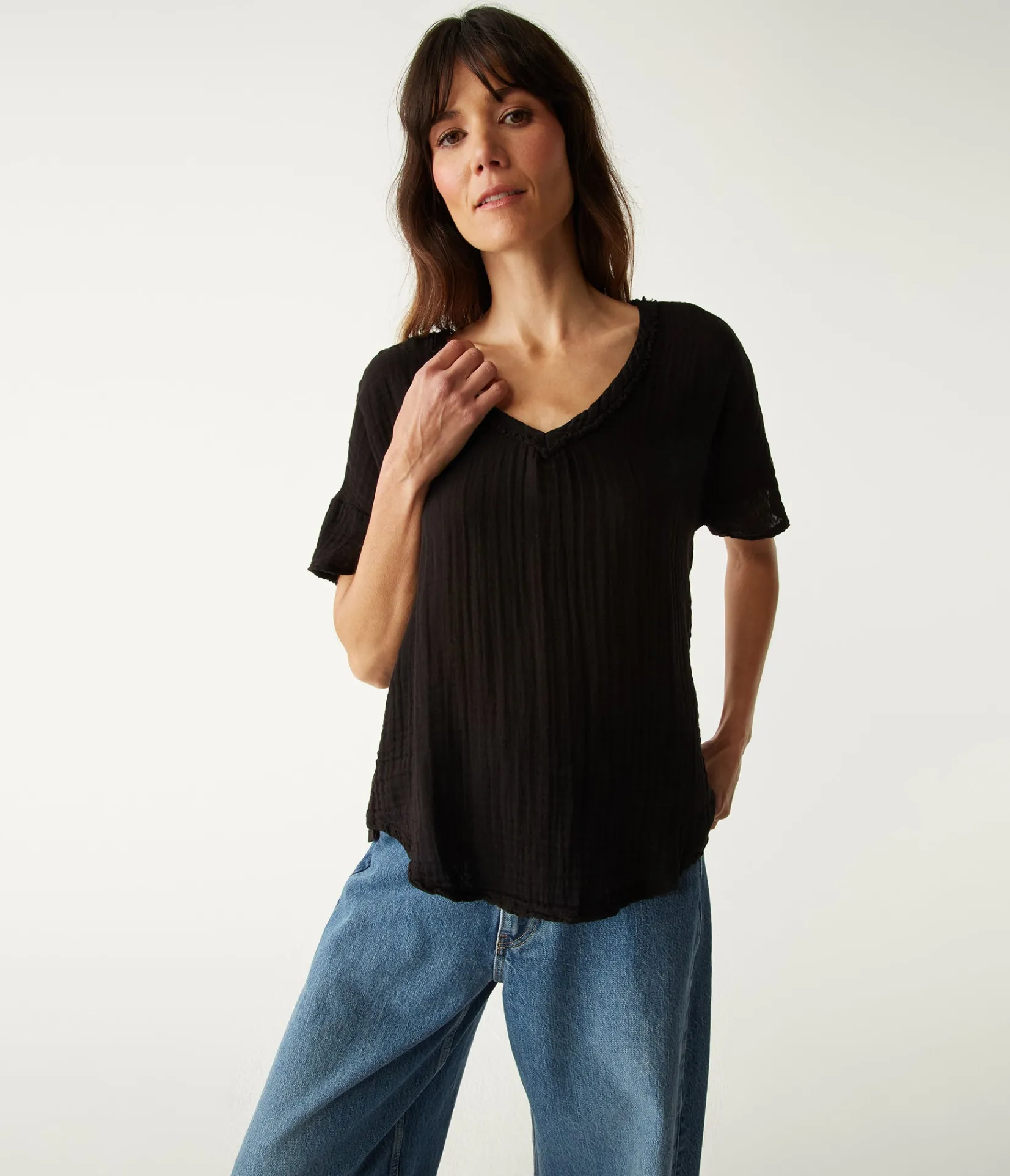 gretna_fabric_mixed_tee_16.webp Michael Stars Gretna Fabric Mixed Tee- T-Shirts | Supima Cotton T-Shirts
