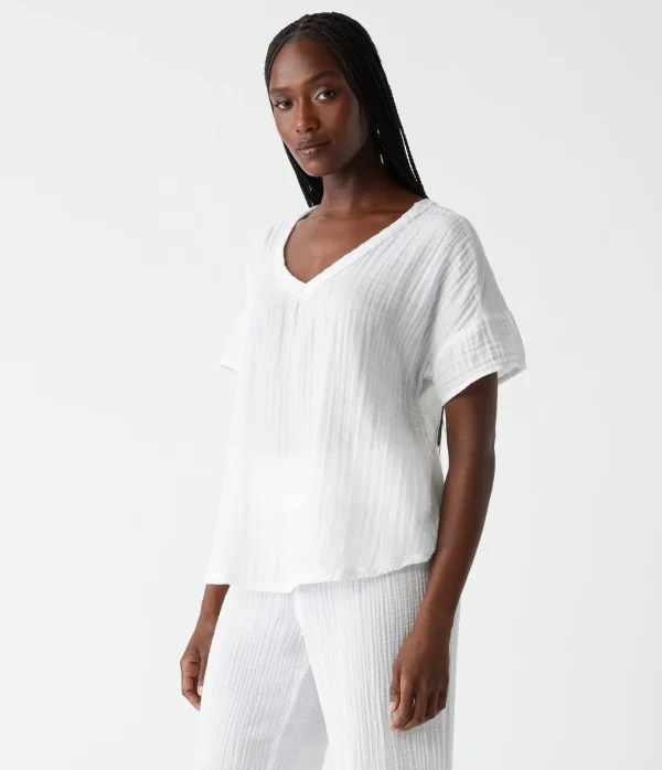 Michael Stars Gretna Fabric Mixed Tee- T-Shirts | Supima Cotton T-Shirts