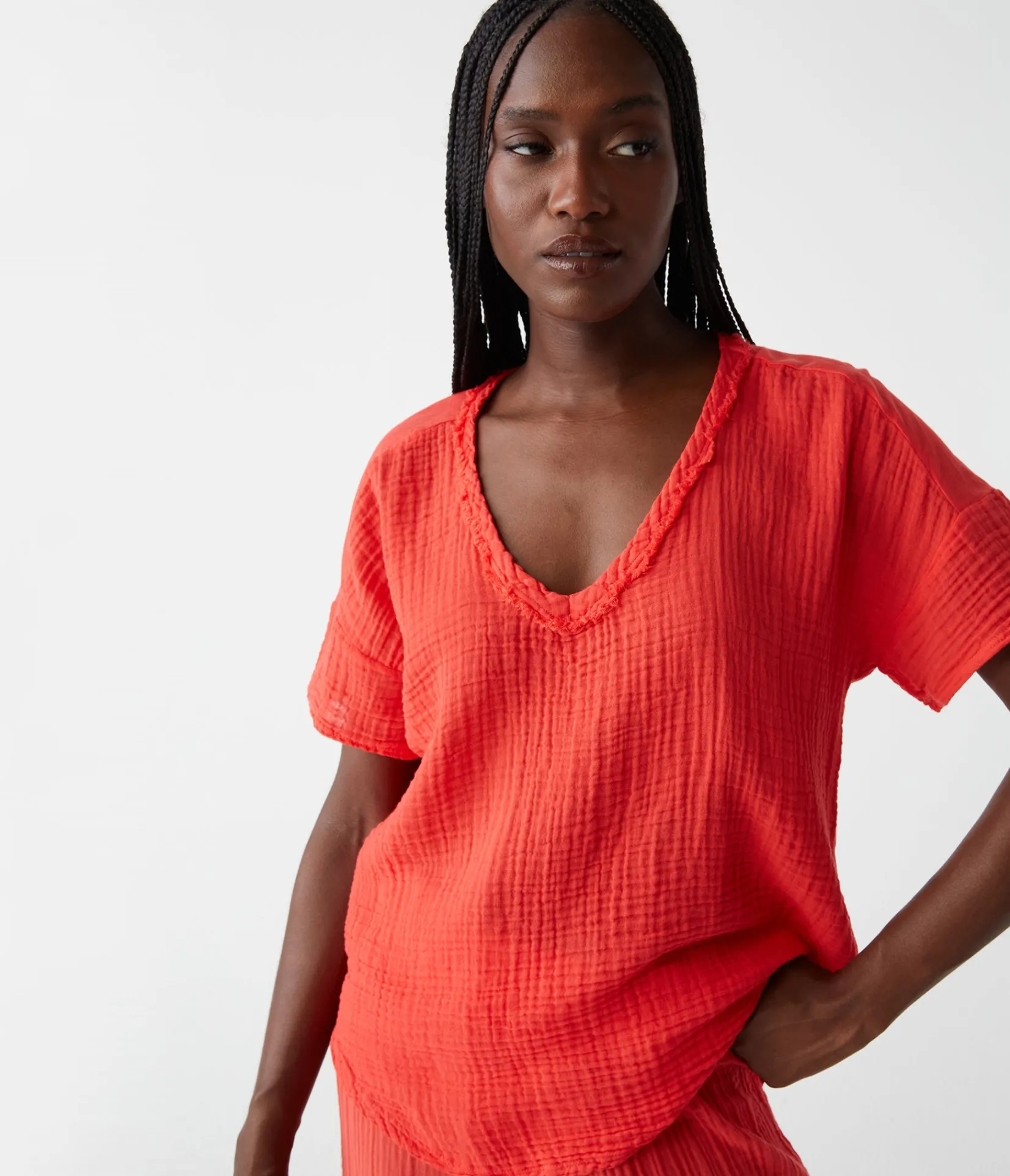 gretna_fabric_mixed_tee_20.webp Michael Stars Gretna Fabric Mixed Tee- T-Shirts | Supima Cotton T-Shirts