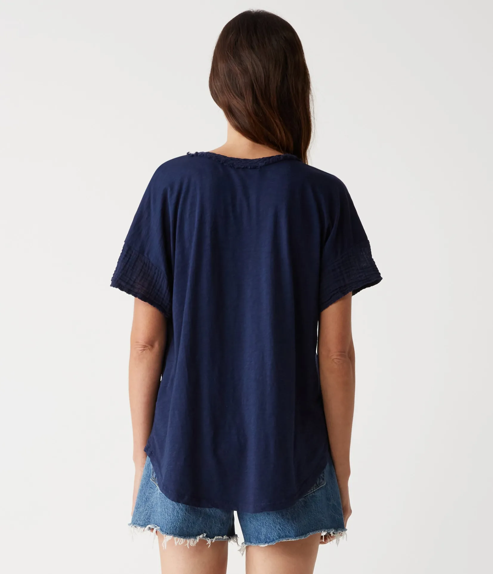 gretna_fabric_mixed_tee_27.webp Michael Stars Gretna Fabric Mixed Tee- T-Shirts | Supima Cotton T-Shirts