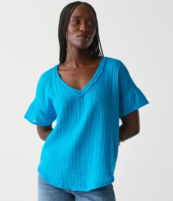 Michael Stars Gretna Fabric Mixed Tee- T-Shirts | Supima Cotton T-Shirts