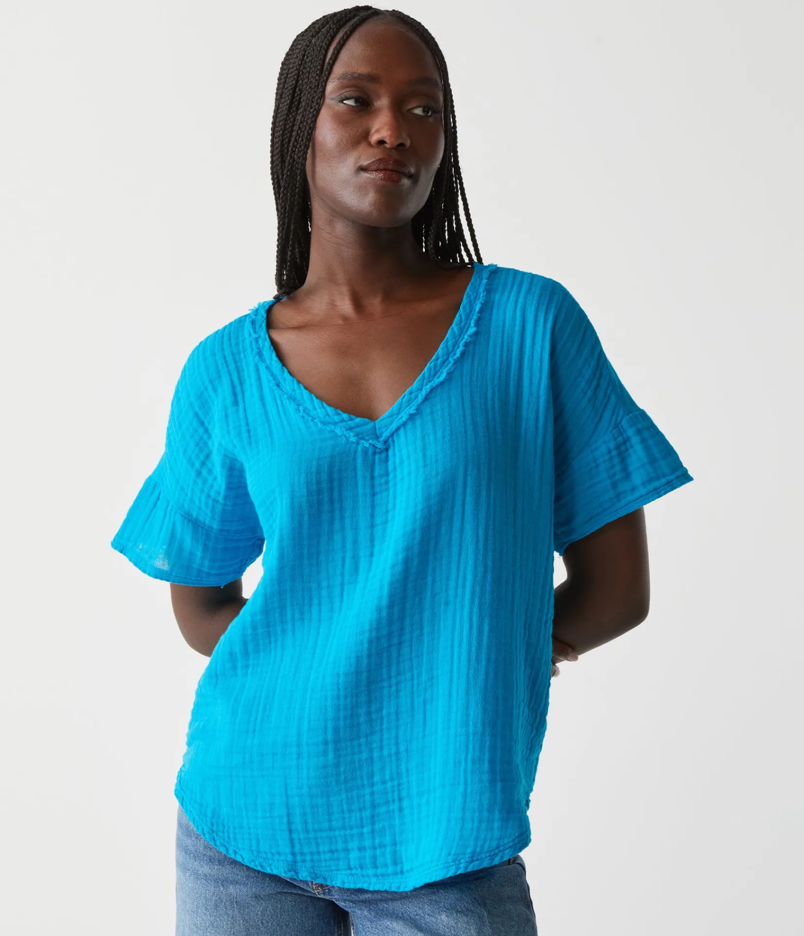 gretna_fabric_mixed_tee_28.webp Michael Stars Gretna Fabric Mixed Tee- T-Shirts | Supima Cotton T-Shirts