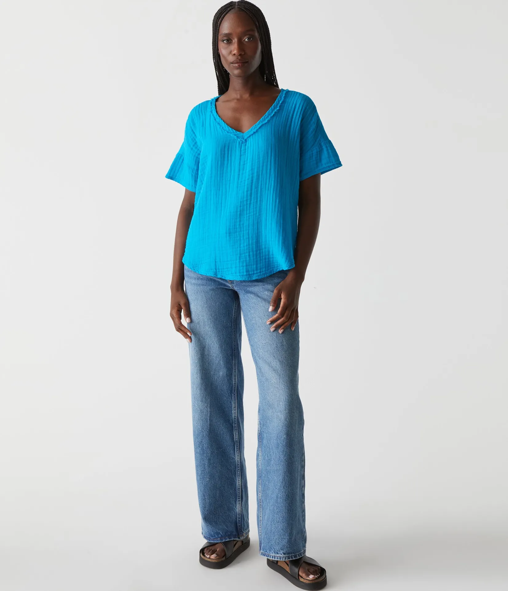 gretna_fabric_mixed_tee_29.webp Michael Stars Gretna Fabric Mixed Tee- T-Shirts | Supima Cotton T-Shirts