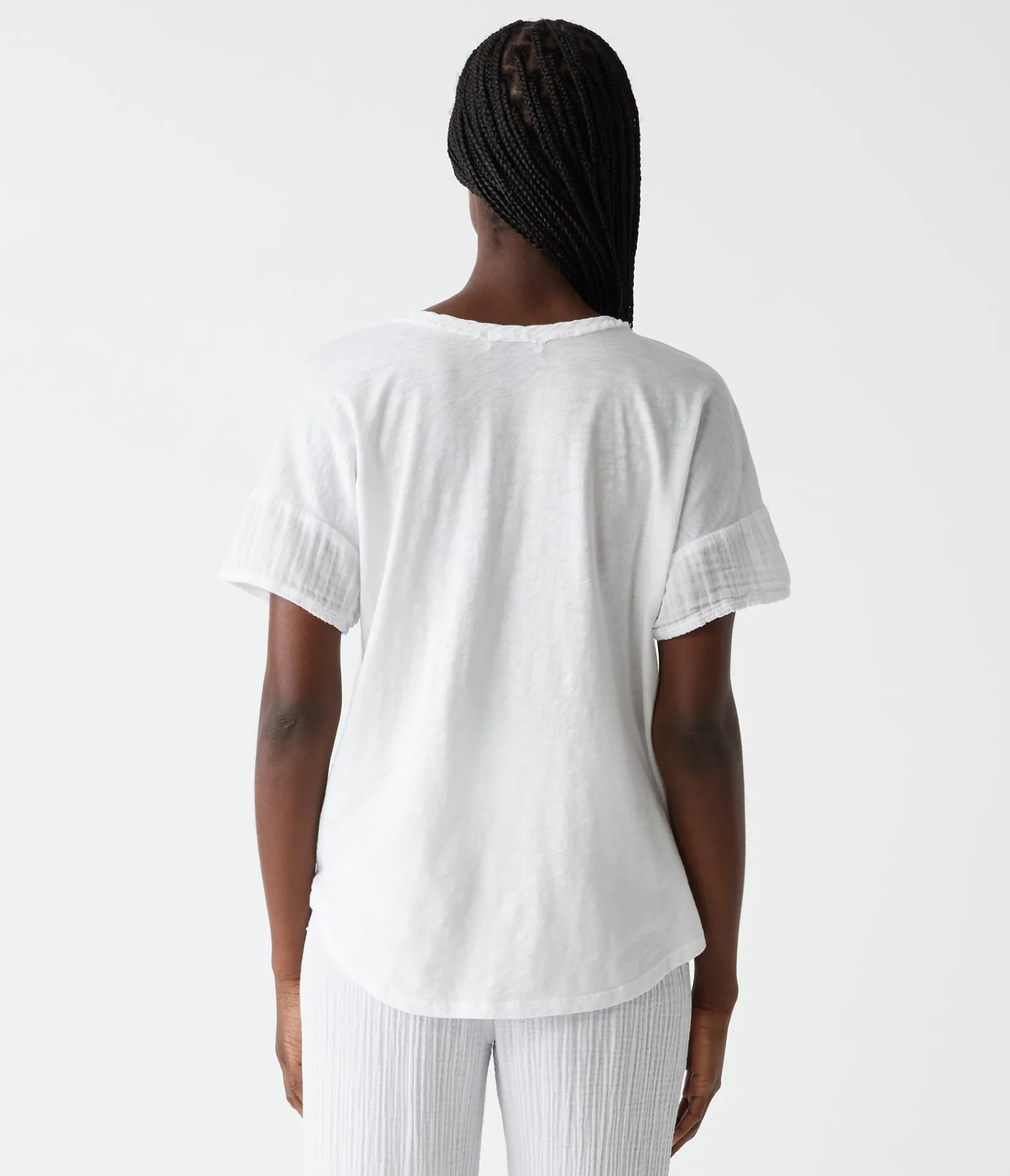 gretna_fabric_mixed_tee_3.webp Michael Stars Gretna Fabric Mixed Tee- T-Shirts | Supima Cotton T-Shirts