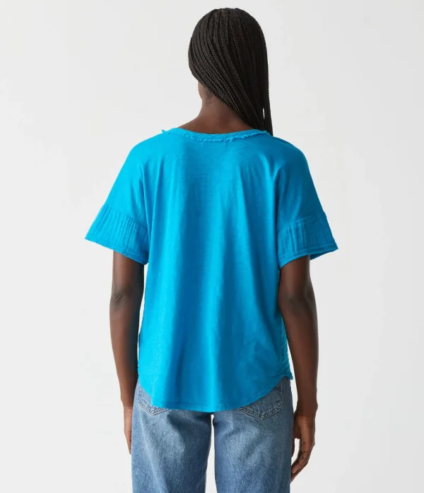 Michael Stars Gretna Fabric Mixed Tee- T-Shirts | Supima Cotton T-Shirts