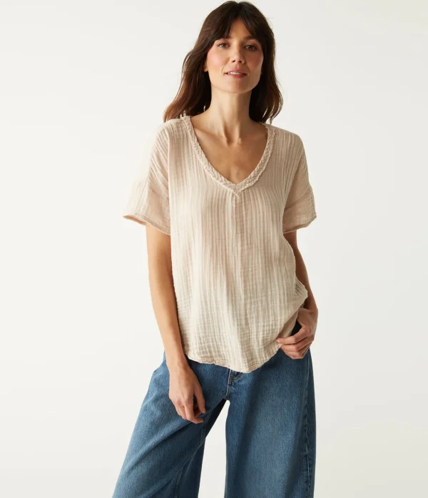 Michael Stars Gretna Fabric Mixed Tee- T-Shirts | Supima Cotton T-Shirts