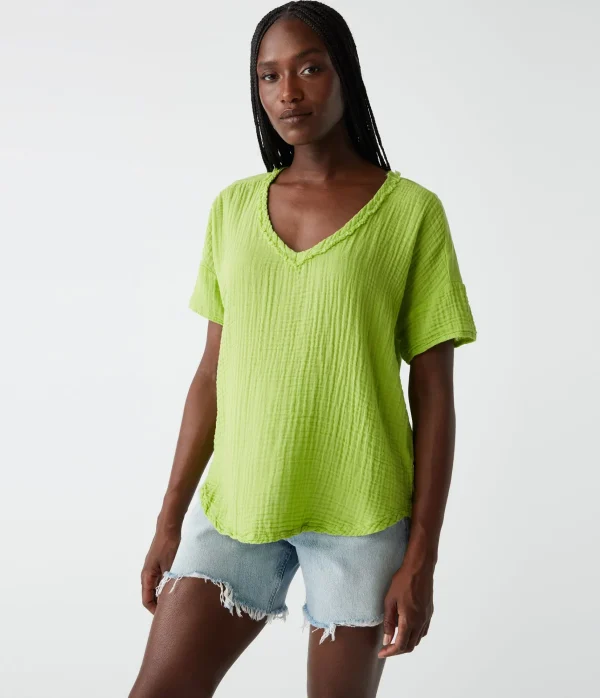 Michael Stars Gretna Fabric Mixed Tee- T-Shirts | Supima Cotton T-Shirts