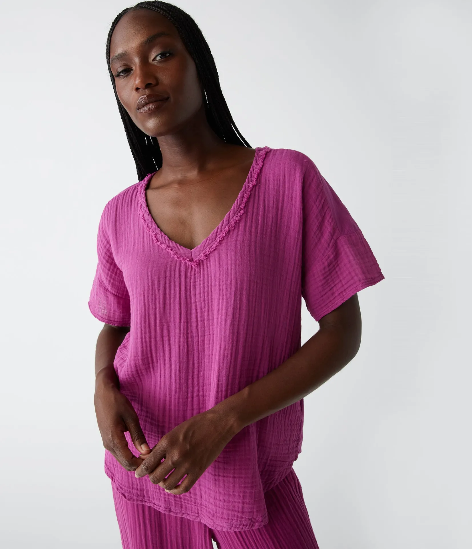gretna_fabric_mixed_tee_40.webp Michael Stars Gretna Fabric Mixed Tee- T-Shirts | Supima Cotton T-Shirts