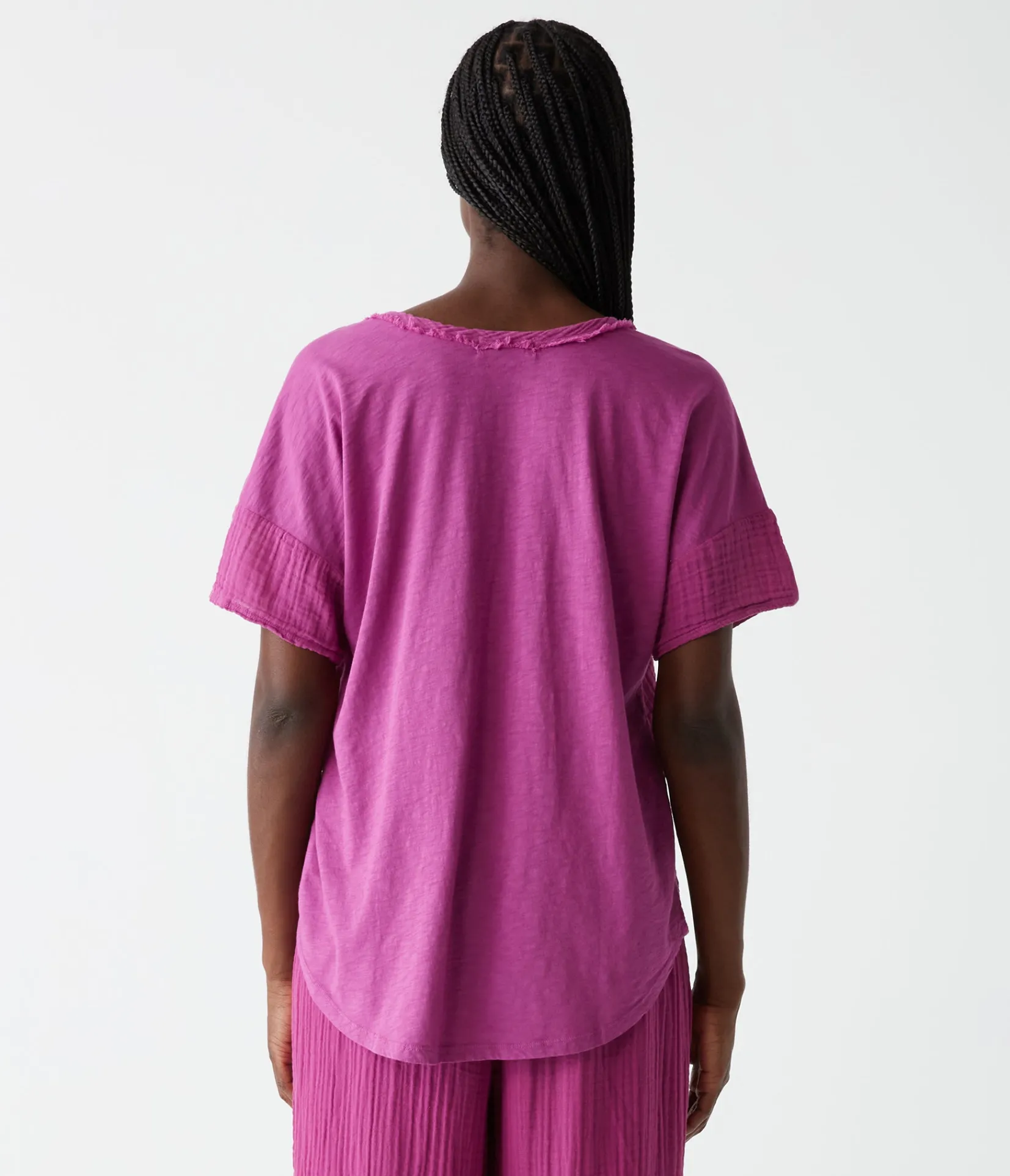 gretna_fabric_mixed_tee_43.webp Michael Stars Gretna Fabric Mixed Tee- T-Shirts | Supima Cotton T-Shirts