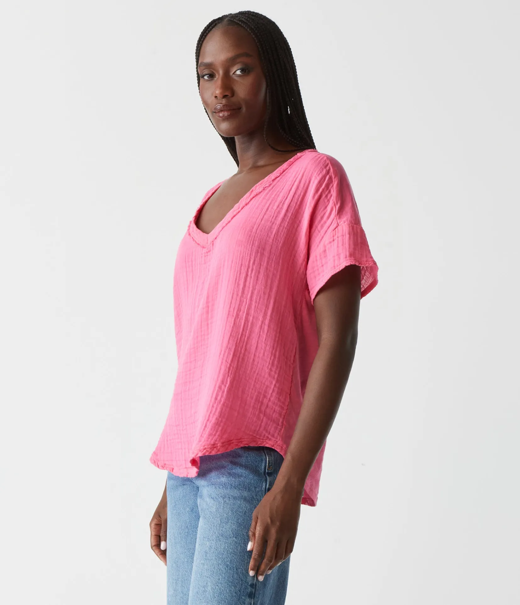 gretna_fabric_mixed_tee_46.webp Michael Stars Gretna Fabric Mixed Tee- T-Shirts | Supima Cotton T-Shirts