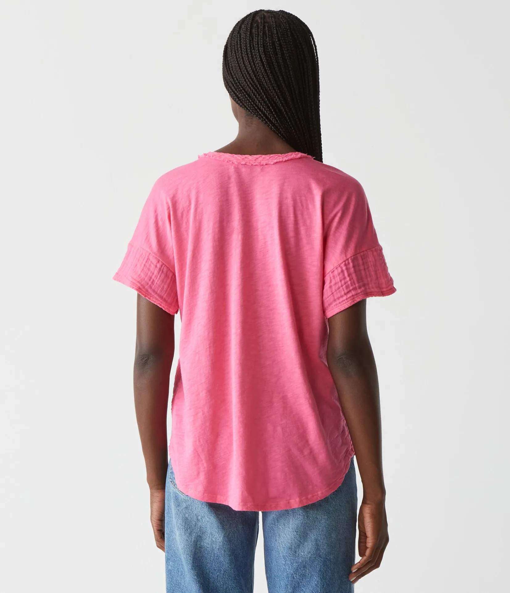 gretna_fabric_mixed_tee_47.webp Michael Stars Gretna Fabric Mixed Tee- T-Shirts | Supima Cotton T-Shirts