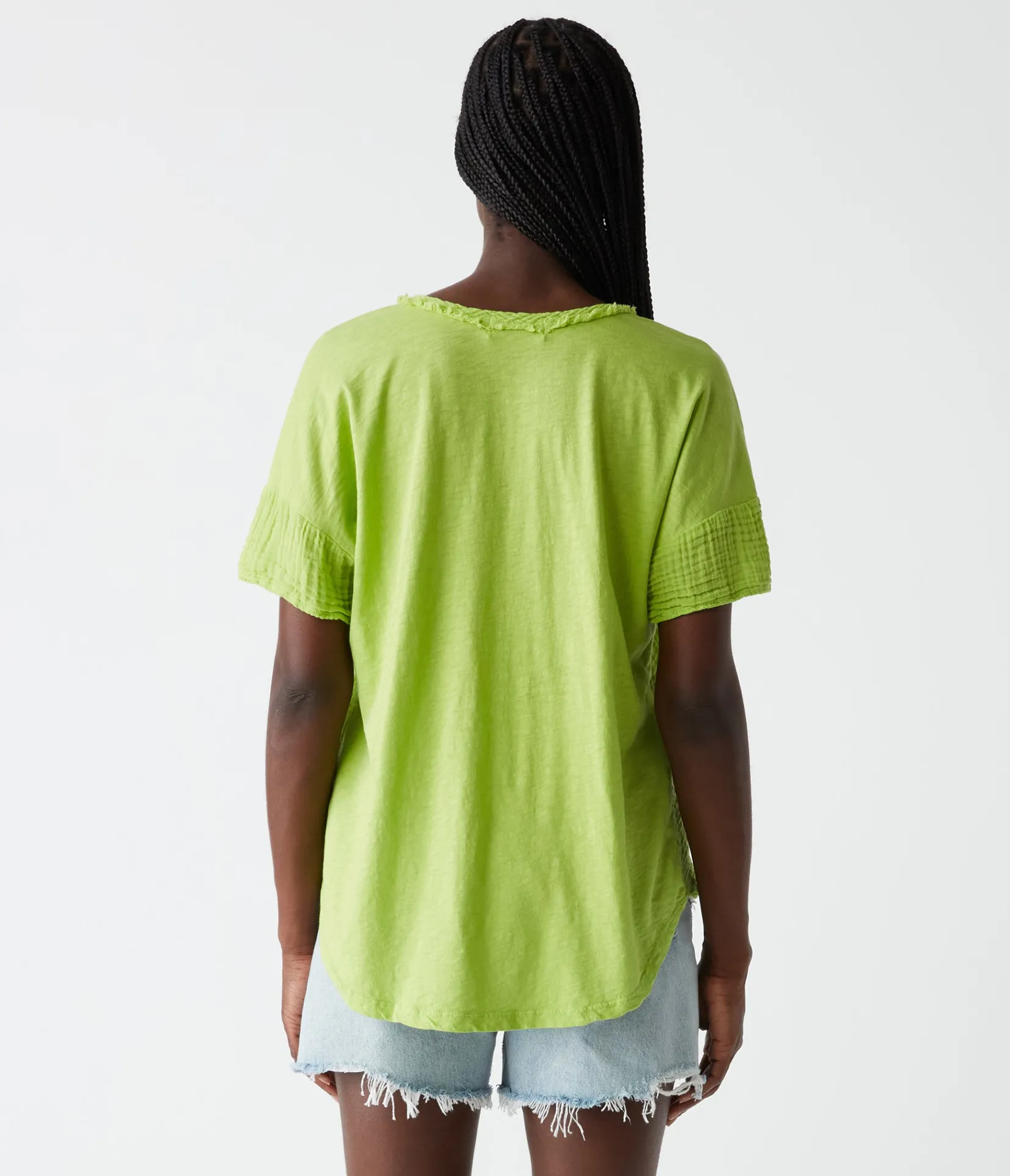 gretna_fabric_mixed_tee_7.webp Michael Stars Gretna Fabric Mixed Tee- T-Shirts | Supima Cotton T-Shirts