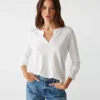 Michael Stars Hailie Rib Mixed Tee- T-Shirts | Supima Cotton T-Shirts