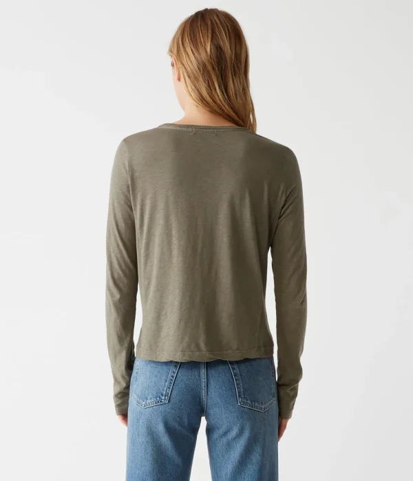 Michael Stars Hailie Rib Mixed Tee- T-Shirts | Supima Cotton T-Shirts