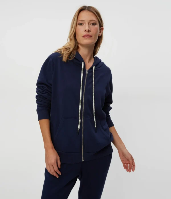 Michael Stars Harper Plush Terry Zip-Up Hoodie- Loungewear