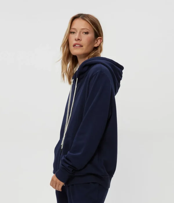 Michael Stars Harper Plush Terry Zip-Up Hoodie- Loungewear