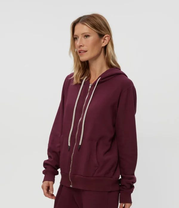 Michael Stars Harper Plush Terry Zip-Up Hoodie- Loungewear