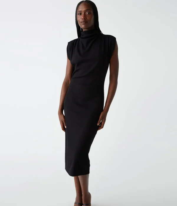 Michael Stars Iolanda Power Shoulder Dress- Dresses | Midi Dresses