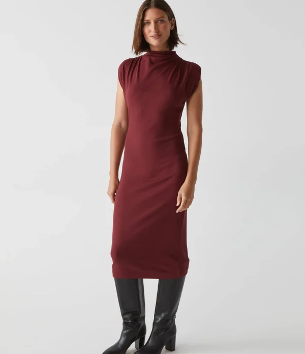 Michael Stars Iolanda Power Shoulder Dress- Dresses | Midi Dresses
