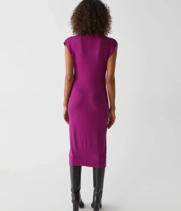 Michael Stars Iolanda Power Shoulder Dress- Dresses | Midi Dresses